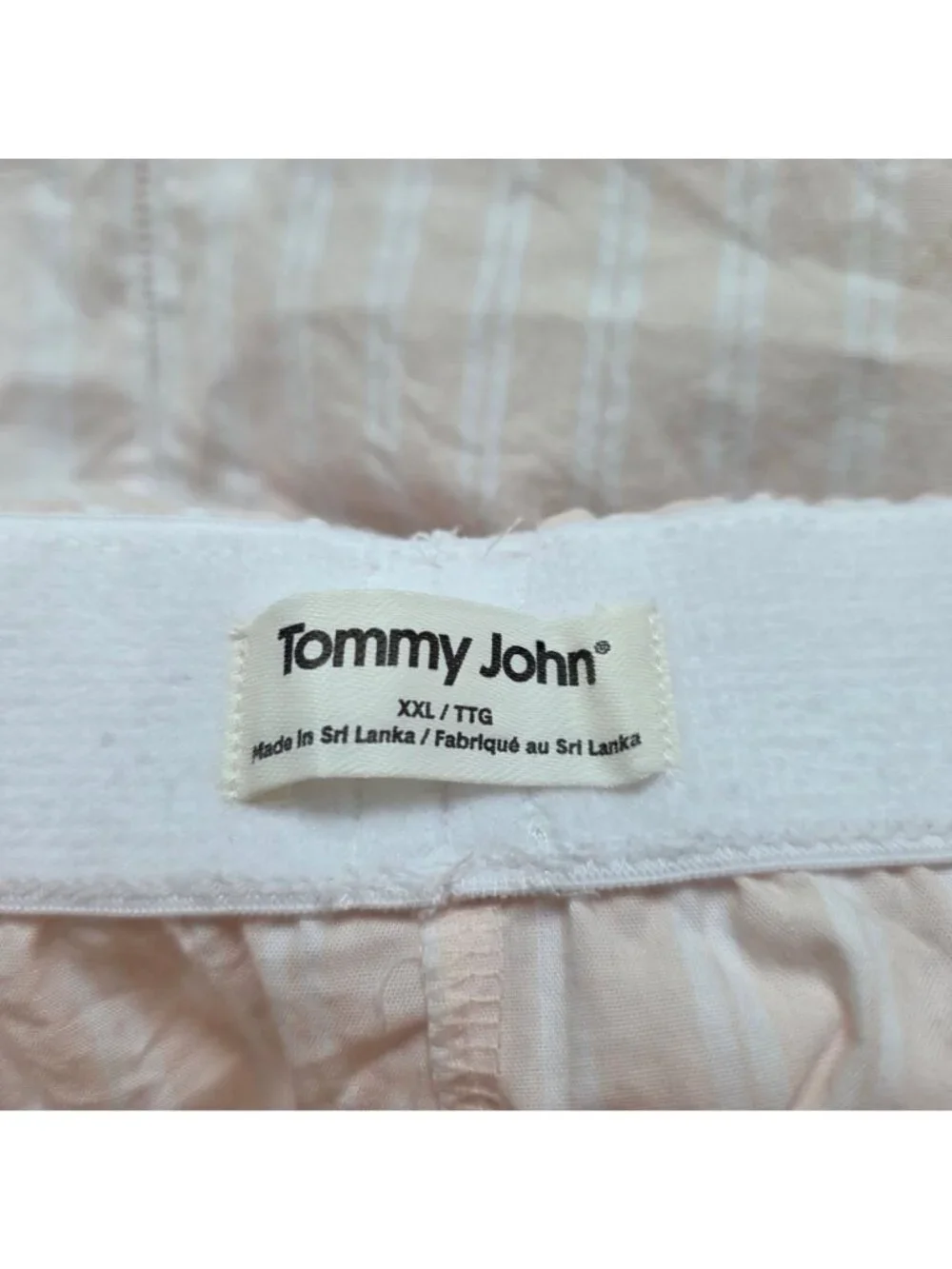 Tommy John XXL Pink Striped Cotton pj Bottoms With Button Fly